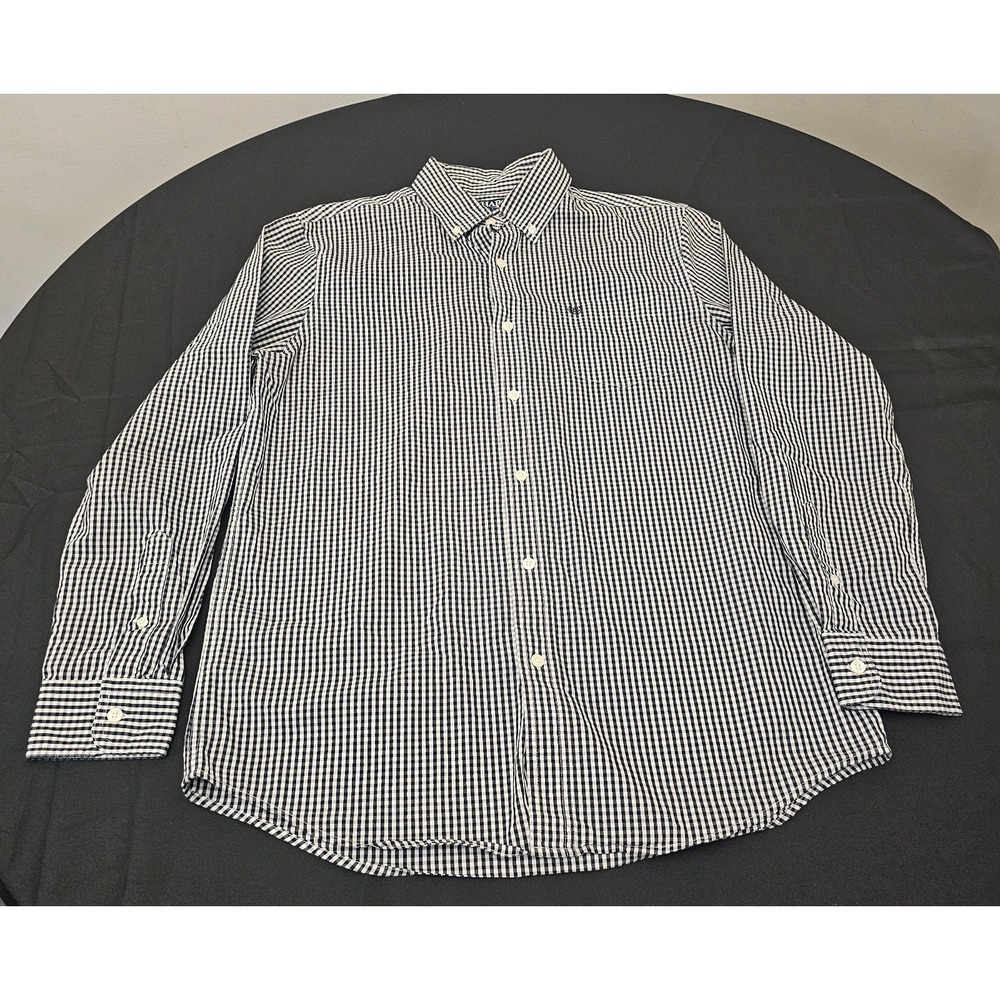 Chaps Stretch Easy Care Long‎ Sleeve Checkered Button Up. Mens Size Medium